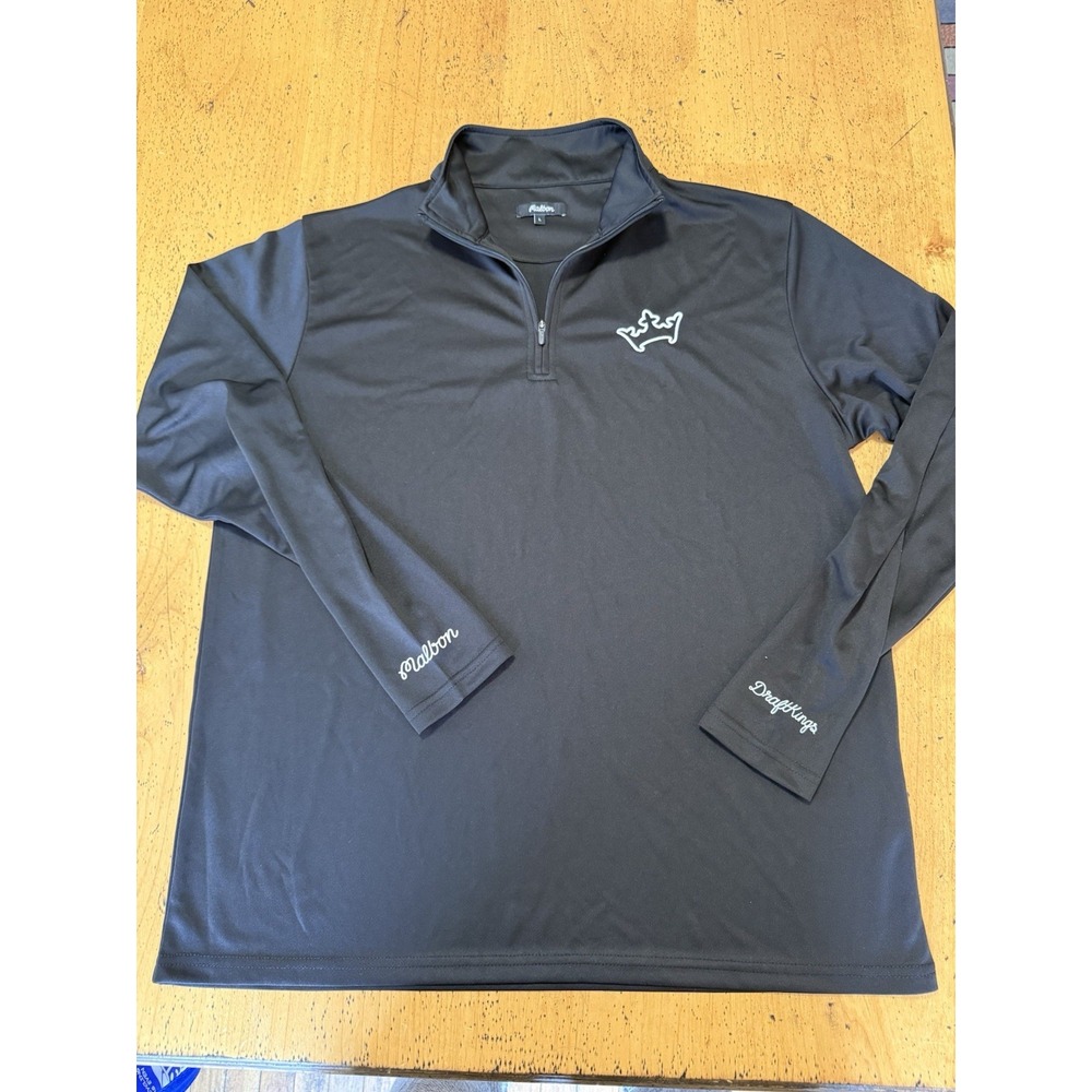 Malbon X Draft Kings‎ Polyester Performance 1/4 Zip Long Sleeve Shirt (size: L